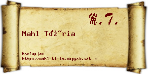 Mahl Tíria névjegykártya